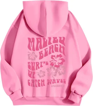 Hoodies For Women Pullover Long Sleeve Tops Casual With Pockets Oversized Sweatshirt Graphic Fall