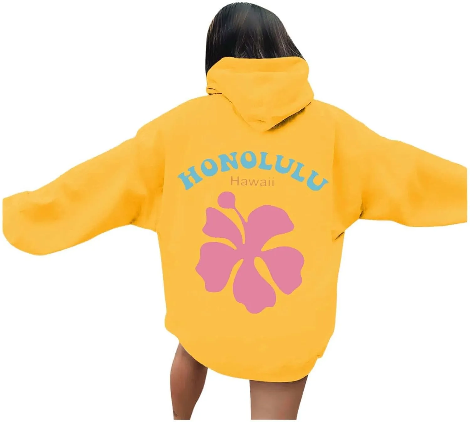 Hoodies Sweatshirt for Women Graphic Trendy Cute Y2K Clothes Girls Pullover Oversized Pink Palm Puff Preppy Hoodies