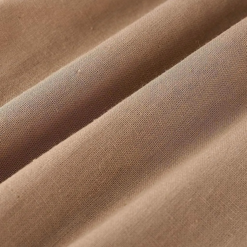 HOTYD Cotton Linen Pants Casual Summer Capri Pants for Women Baggy Elastic Waisted Yoga Trousers Wide Leg Cropped Pants