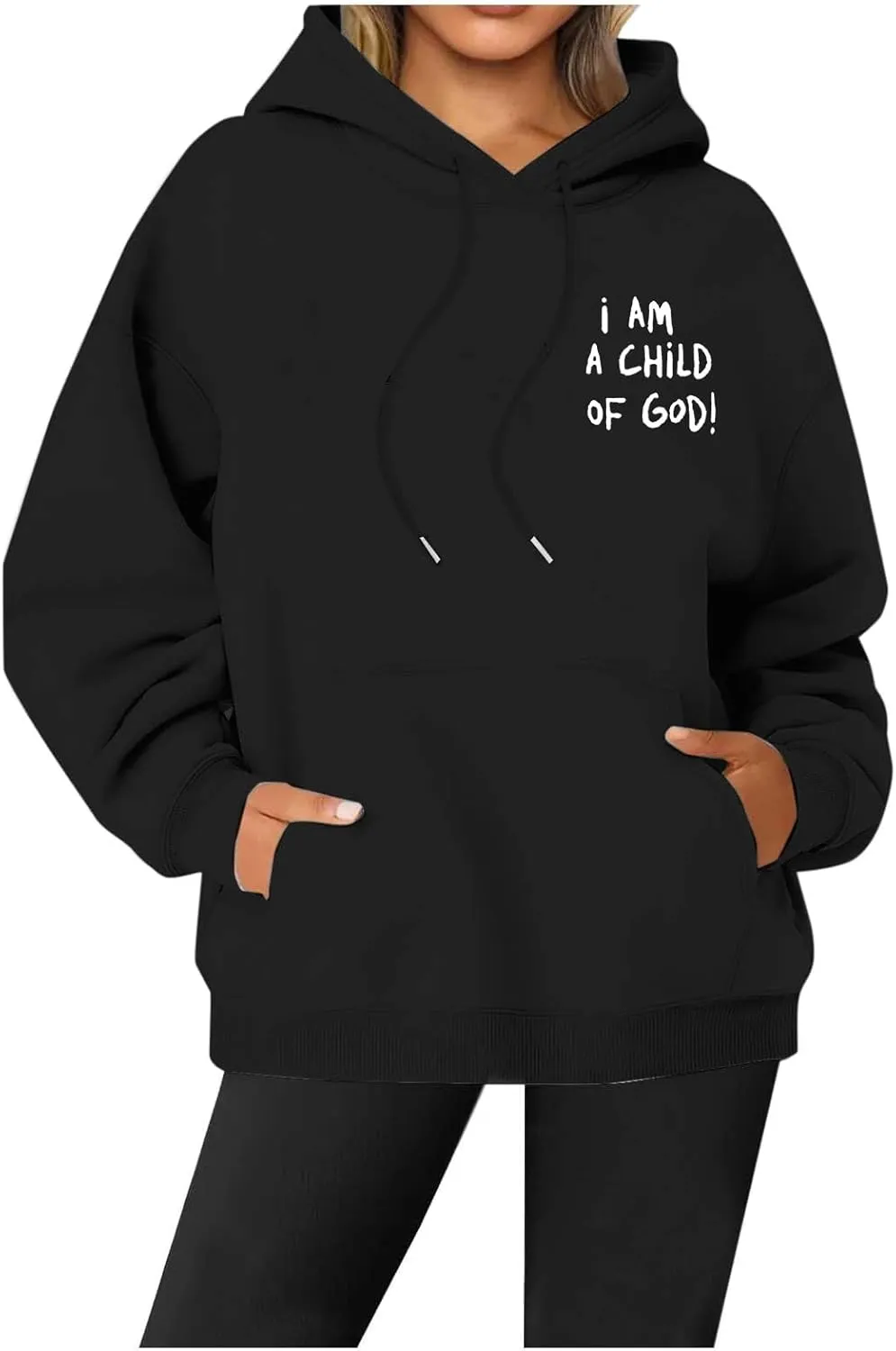 I Am A Child of God Hoodie Christian Hoodies Sweatshirt Drawstring Long Sleeve Casual Pullover with Pocket