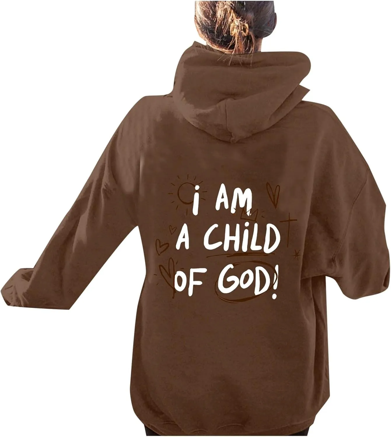 I Am A Child of God Hoodie Christian Hoodies Sweatshirt Drawstring Long Sleeve Casual Pullover with Pocket