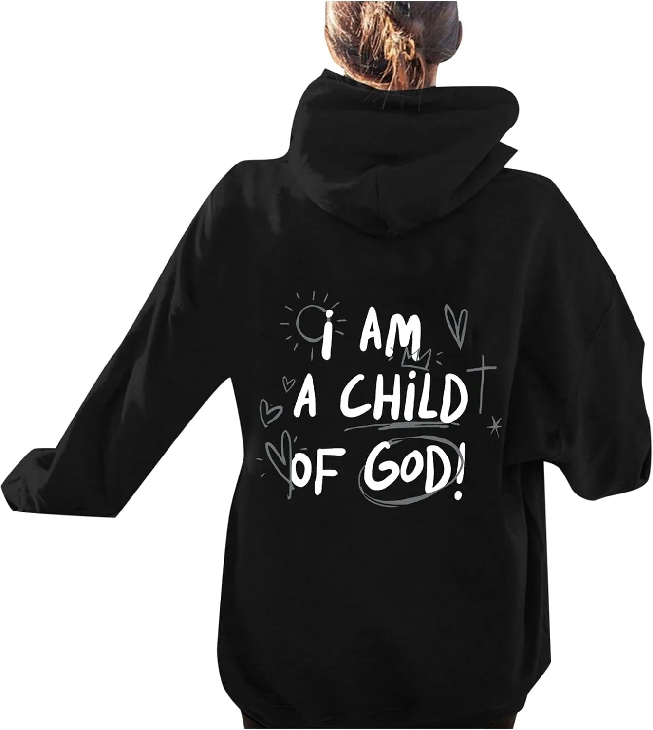 I Am A Child of God Hoodie Christian Hoodies Sweatshirt Drawstring Long Sleeve Casual Pullover with Pocket