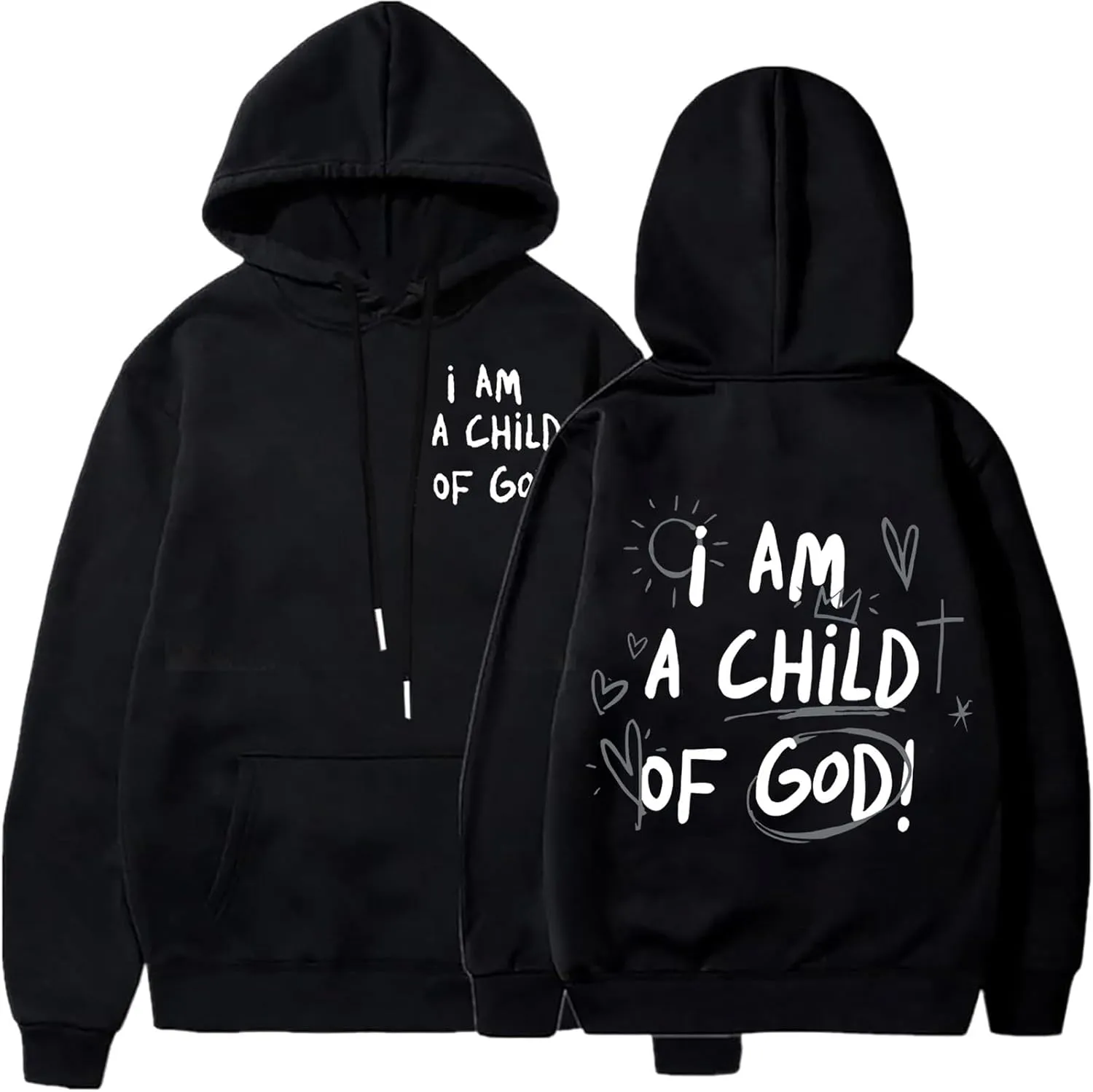I Am A Child of God Hoodie Christian Hoodies Sweatshirt Drawstring Long Sleeve Casual Pullover with Pocket