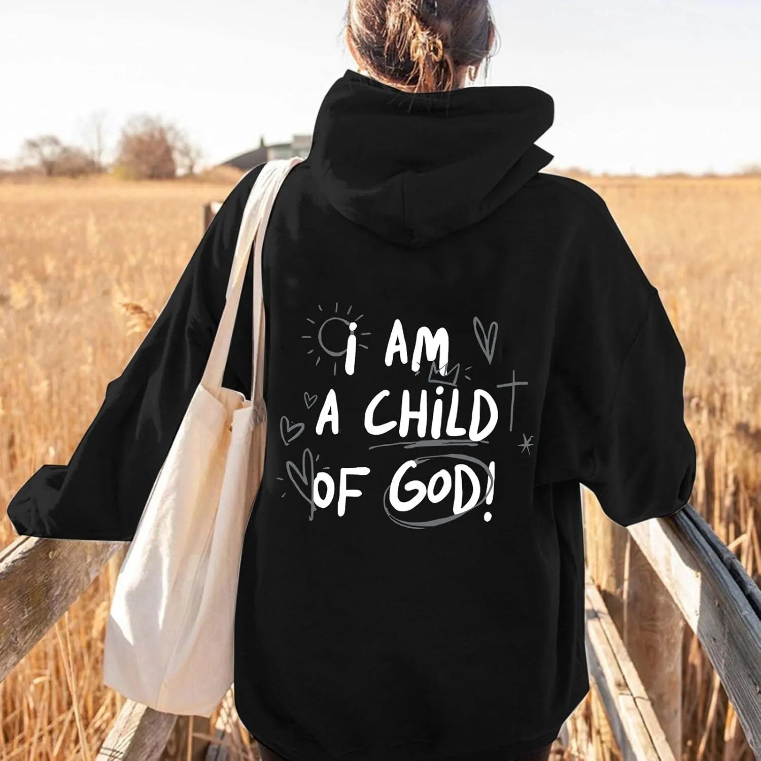 I Am A Child of God Hoodie Christian Hoodies Sweatshirt Drawstring Long Sleeve Casual Pullover with Pocket
