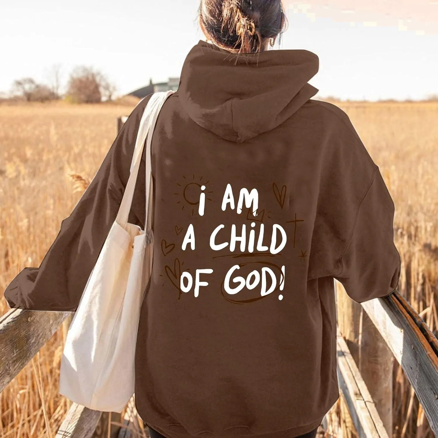 I Am A Child of God Hoodie Christian Hoodies Sweatshirt Drawstring Long Sleeve Casual Pullover with Pocket