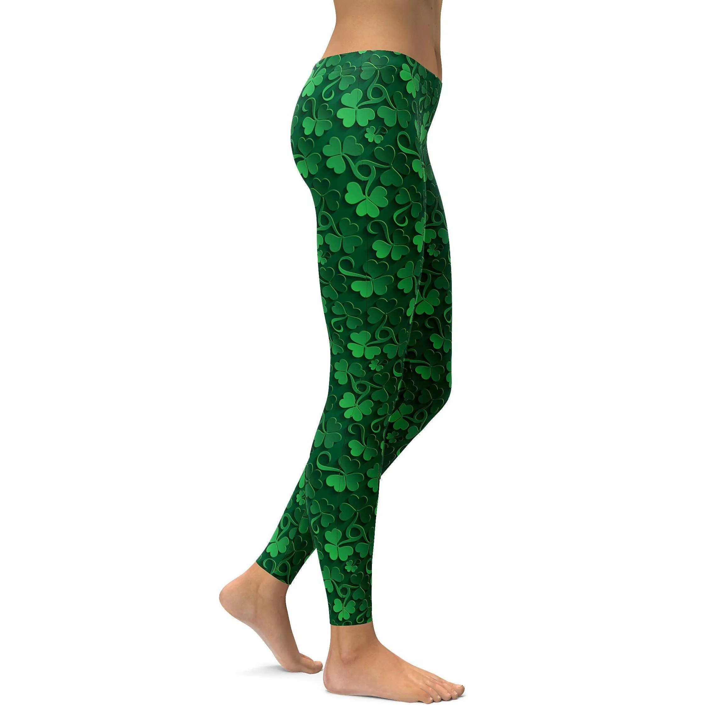 Irish 3D Shamrocks Leggings