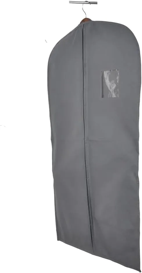 J&V TEXTILES Garment Bags for Clothes Storage, 6 Pack, Black and Beige, Suit Bags with Clear Window (23.65" x 36.25")