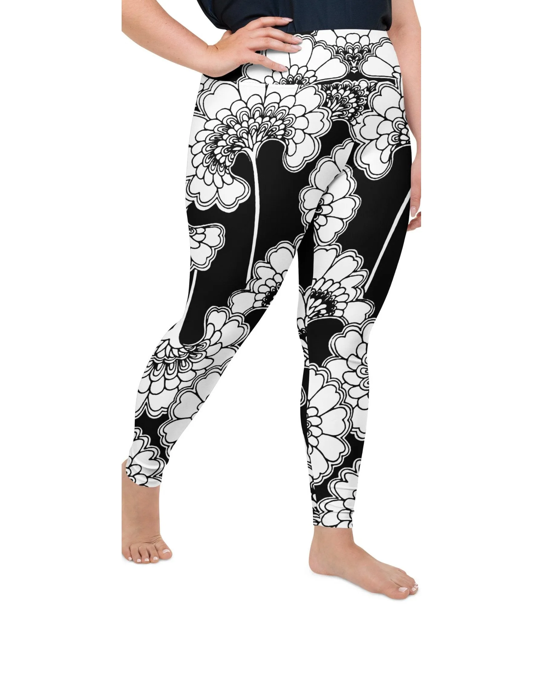 Japanese Floral Plus Size Leggings