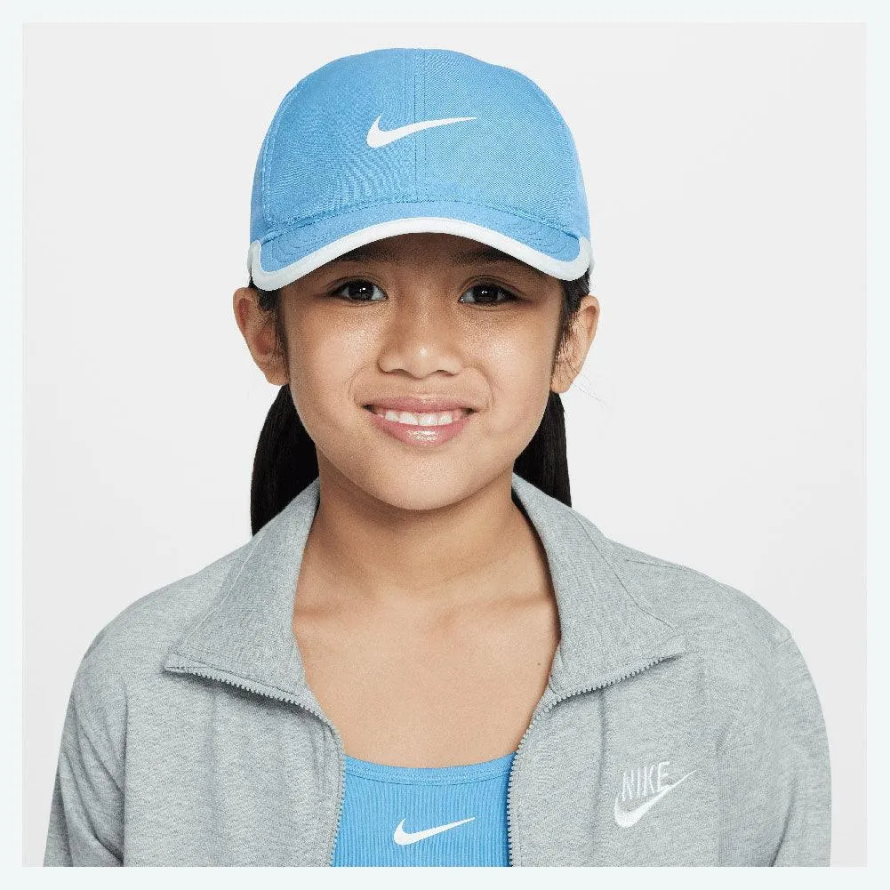 Juniors` Dri-Fit Club Tennis Cap Blue Beyond and White