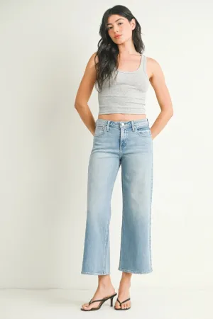 Just Black Denim Mid Rise Slim Wide Leg