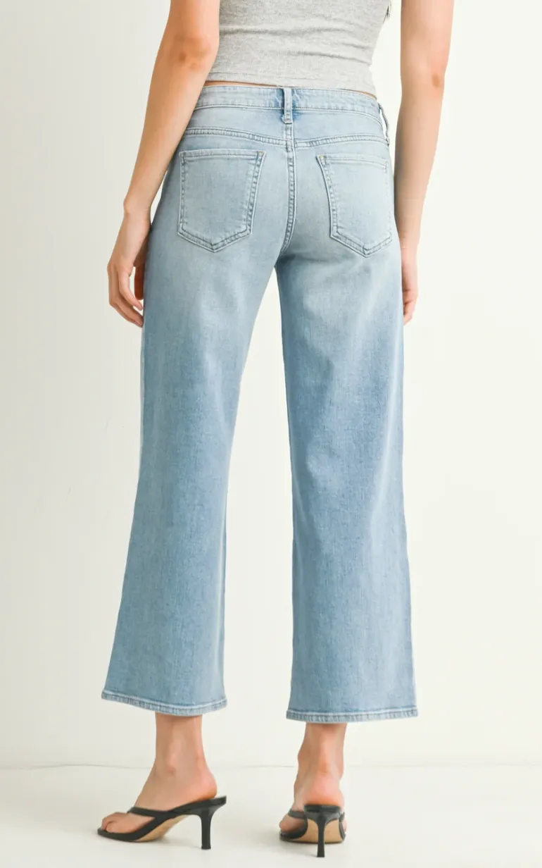 Just Black Denim Mid Rise Slim Wide Leg