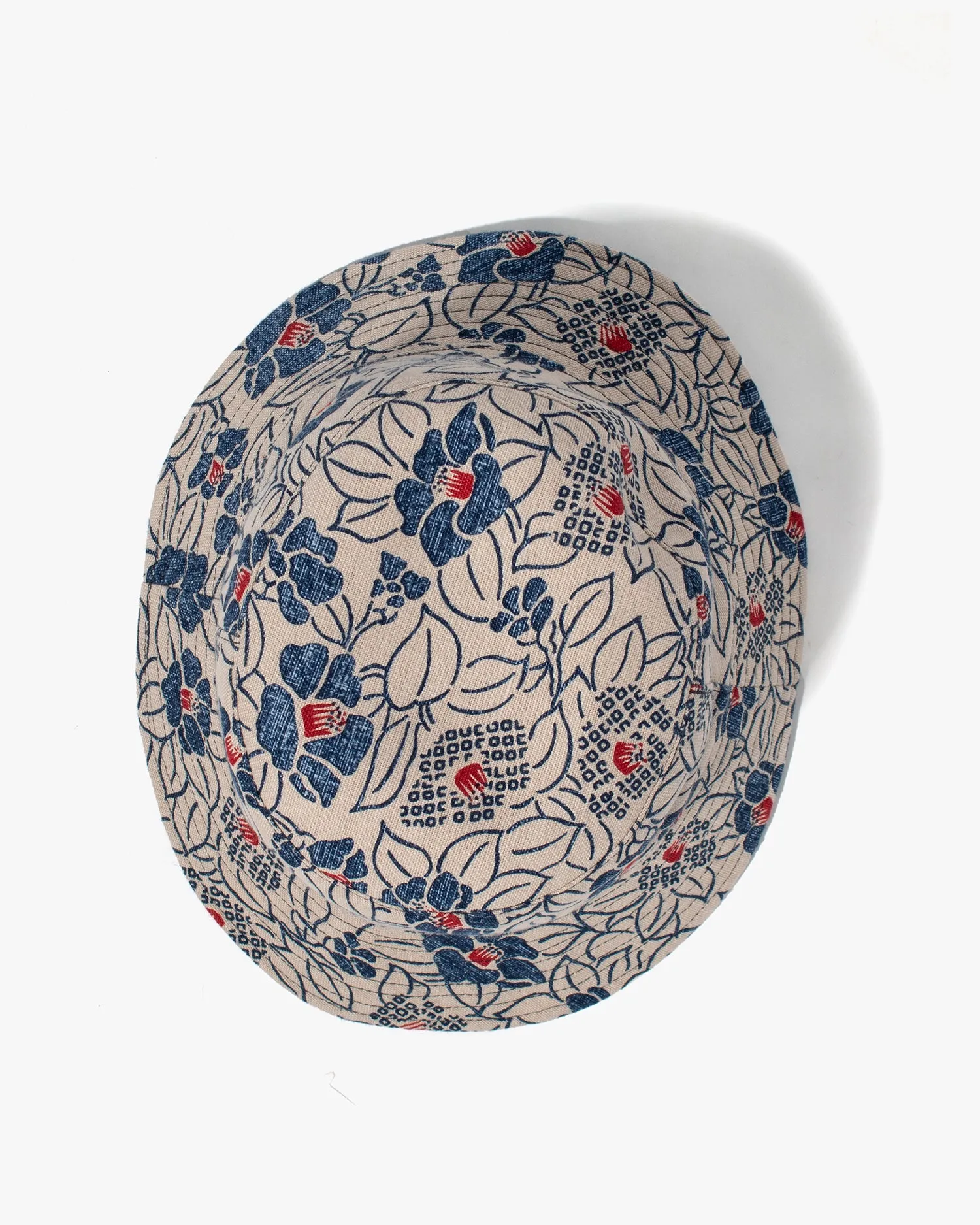 Kiriko Original Bucket Hat, Reversible, Cream Tsubaki Denim