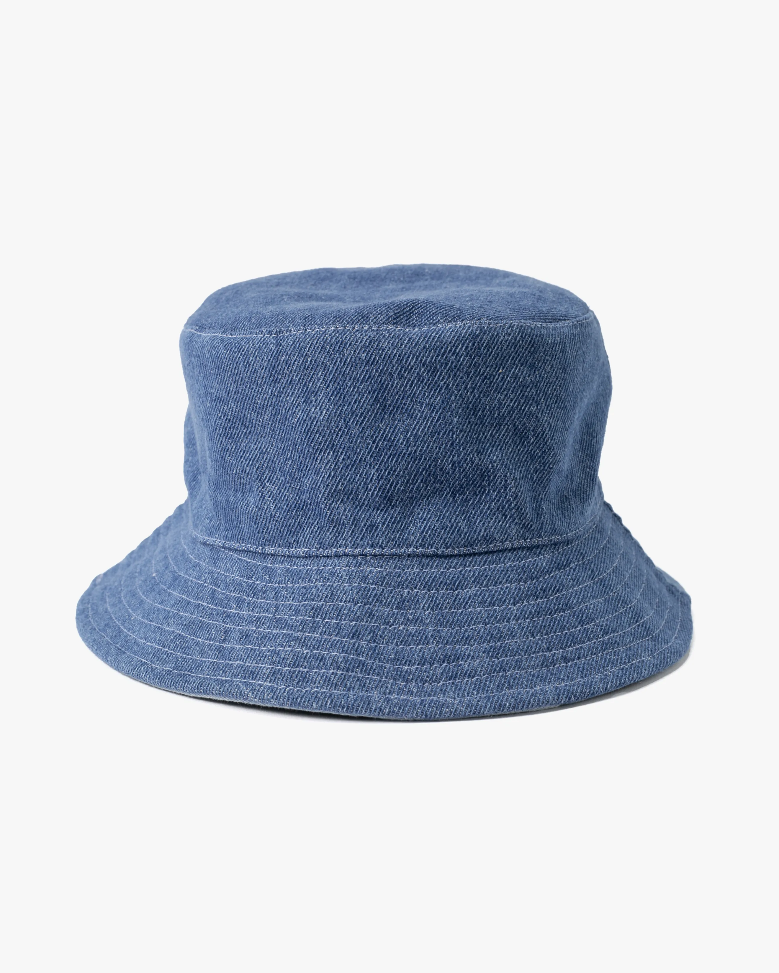 Kiriko Original Bucket Hat, Reversible, Patched Light Denim