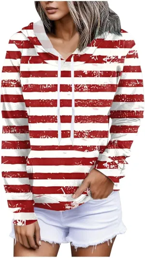 Ladies Long Sleeve Hoodies Daily Crewneck Dressy Sweatshirts Drawstring Casual Drawstring Pullover 2025 With Pockets