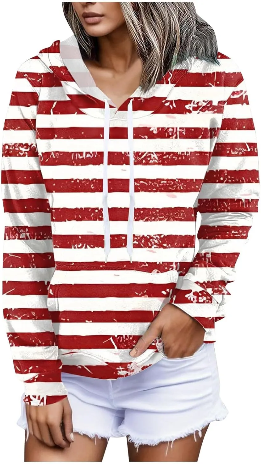Ladies Long Sleeve Hoodies Daily Crewneck Dressy Sweatshirts Drawstring Casual Drawstring Pullover 2025 With Pockets