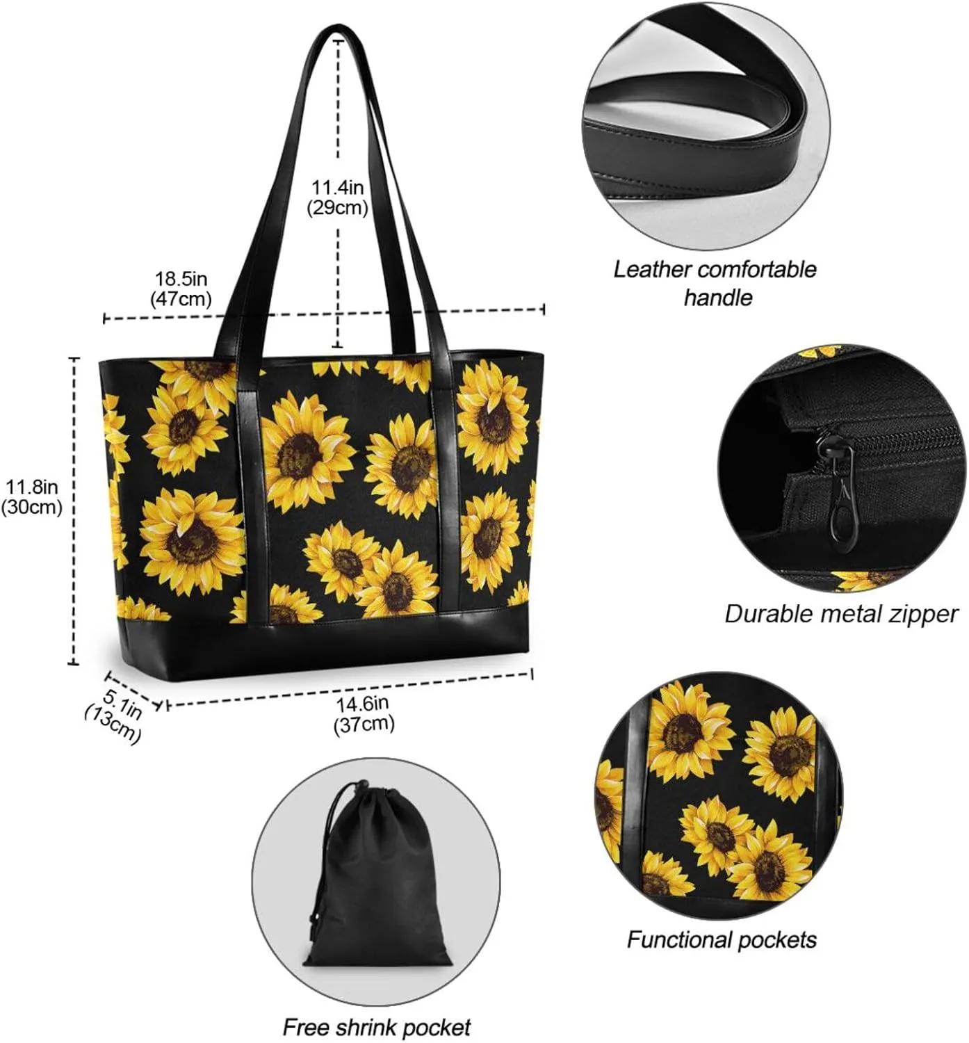 Laptop Tote Bag for Women 15.6in Tote Bag Laptop Compartment Work Bag Office Computer Teacher Travel Shoulder Bag