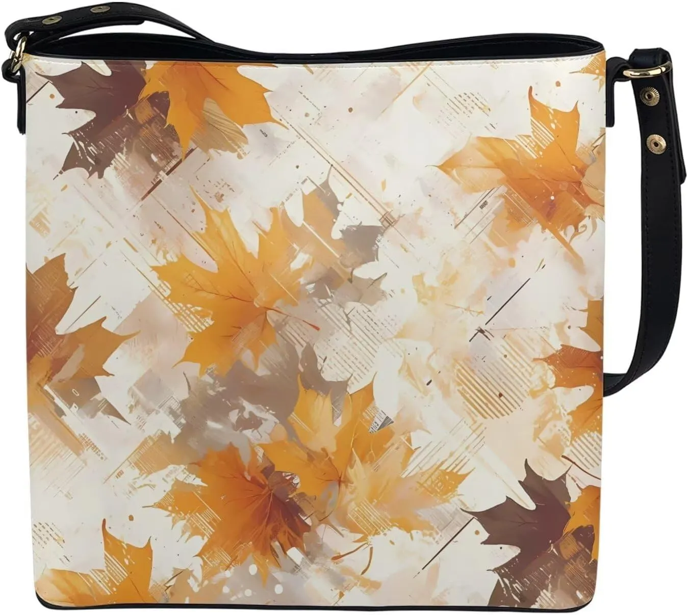 Leather Bucket Tote Bag Purse for Work, Rustic Style Floral Women PU Leather Purse Cross Body Handbag Top Handle