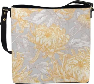Leather Bucket Tote Bag Purse for Work, Rustic Style Floral Women PU Leather Purse Cross Body Handbag Top Handle