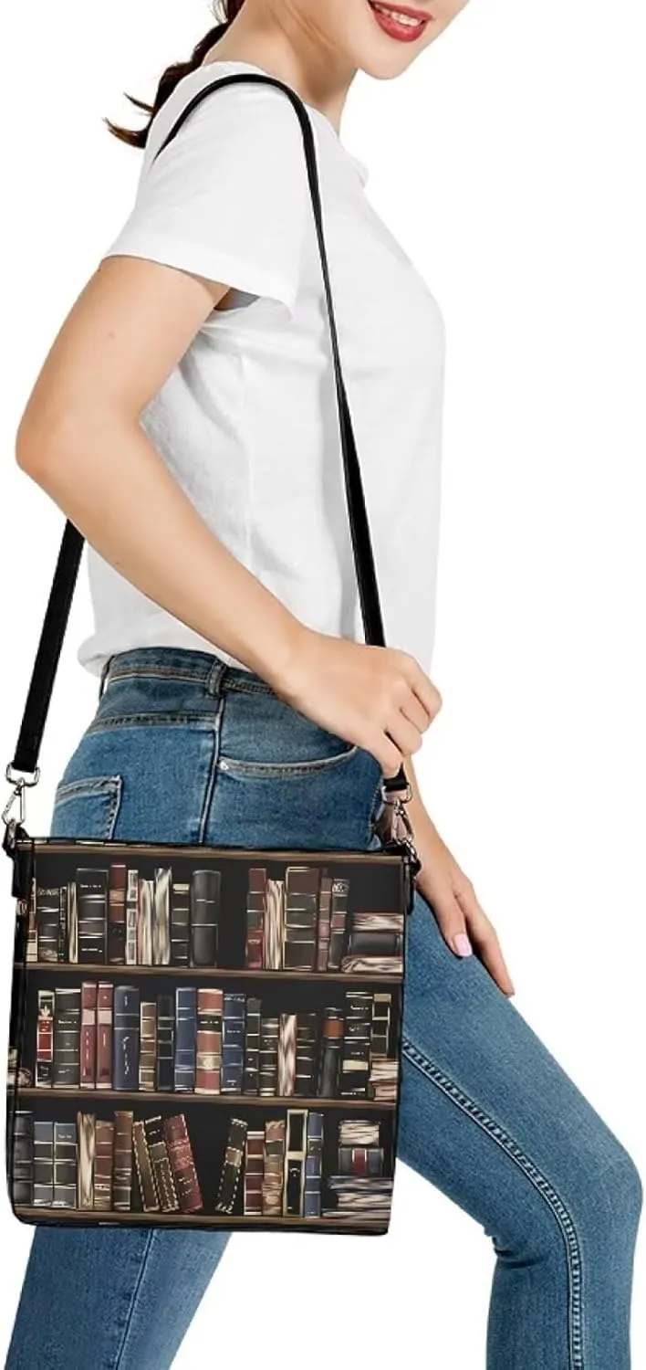 Leather Handbags for Women Painting Owls PU Leather Bucket Bag, Folk Birds Floral Women's Leather Tote Bag for Work