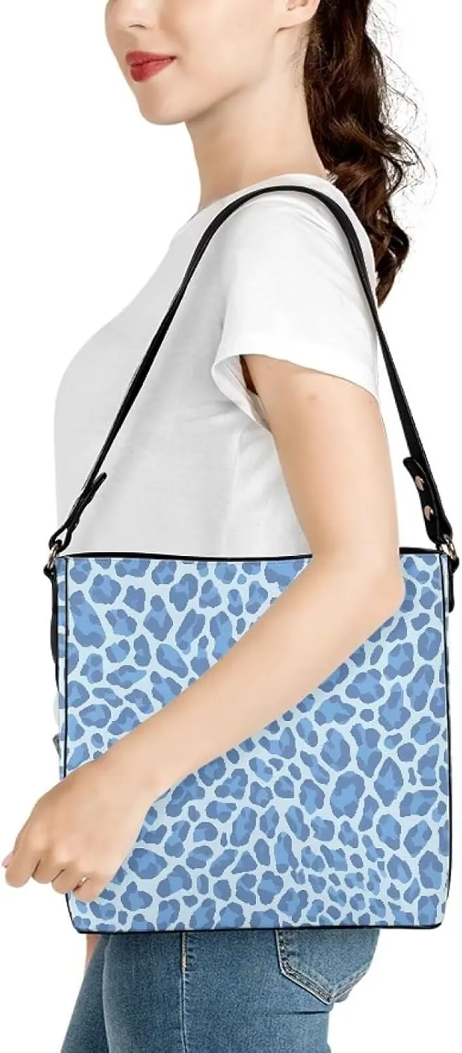 Leather Handbags for Women Painting Owls PU Leather Bucket Bag, Folk Birds Floral Women's Leather Tote Bag for Work