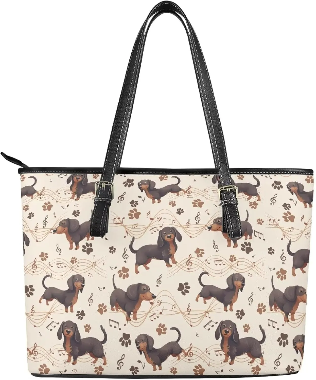Leather Tote Bag Women Cute Cats Large Shoulder Handbag for Work,School, Sharks Print Faux Leather Travel Handbag