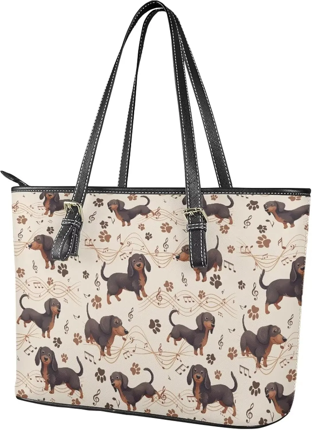 Leather Tote Bag Women Cute Cats Large Shoulder Handbag for Work,School, Sharks Print Faux Leather Travel Handbag