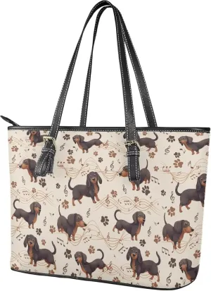 Leather Tote Bag Women Cute Cats Large Shoulder Handbag for Work,School, Sharks Print Faux Leather Travel Handbag