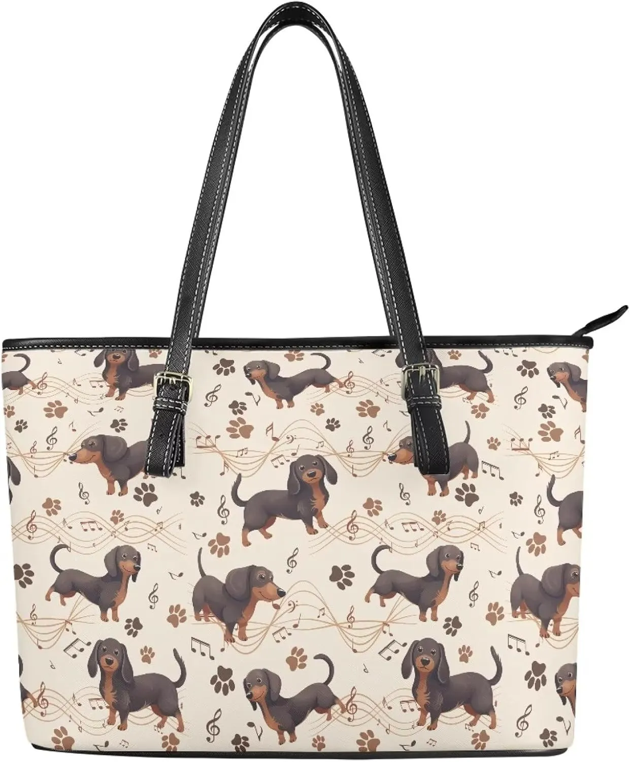 Leather Tote Bag Women Cute Cats Large Shoulder Handbag for Work,School, Sharks Print Faux Leather Travel Handbag