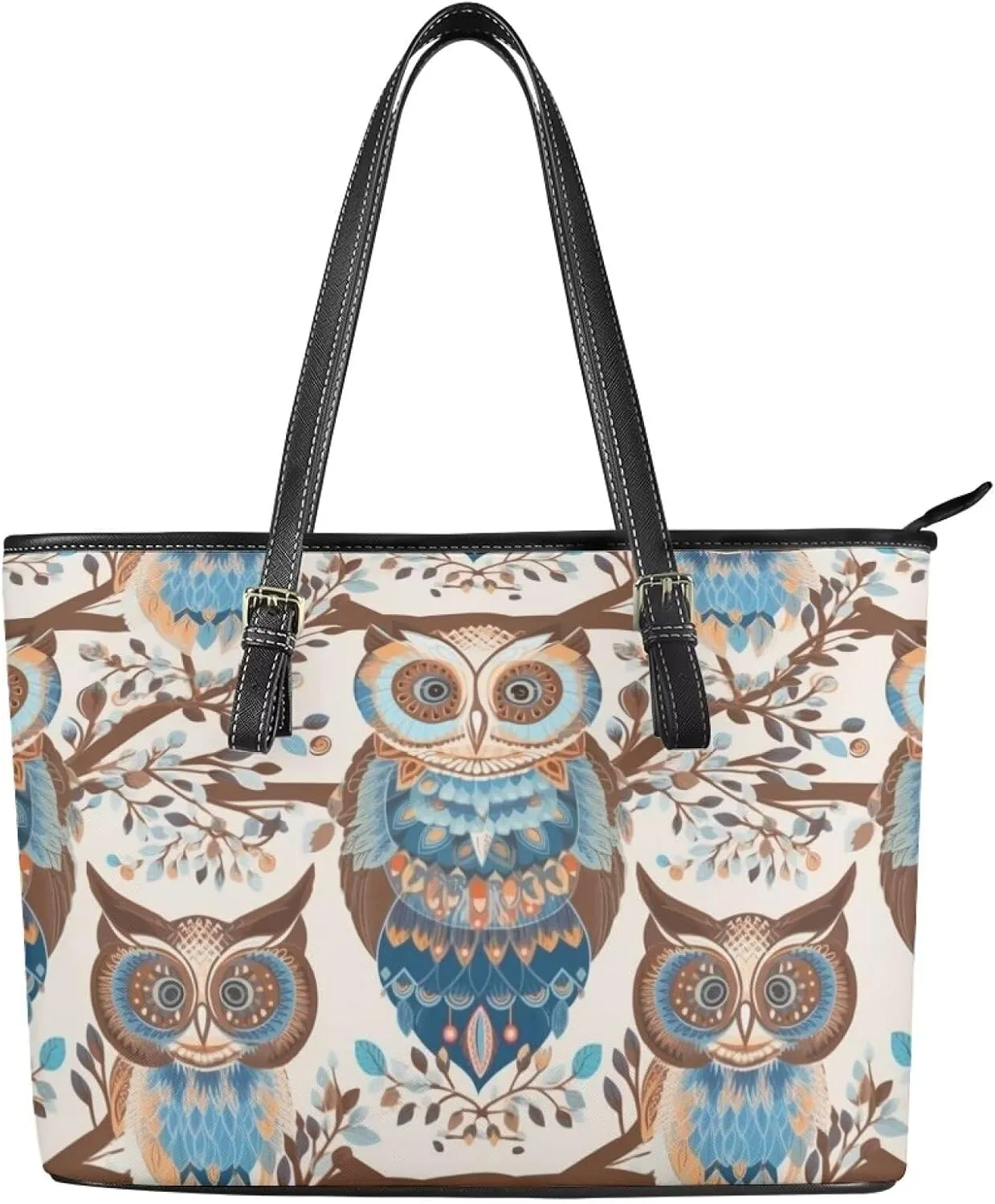 Leather Tote Bag Women Cute Cats Large Shoulder Handbag for Work,School, Sharks Print Faux Leather Travel Handbag