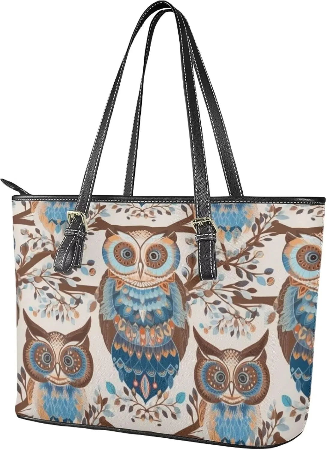Leather Tote Bag Women Cute Cats Large Shoulder Handbag for Work,School, Sharks Print Faux Leather Travel Handbag