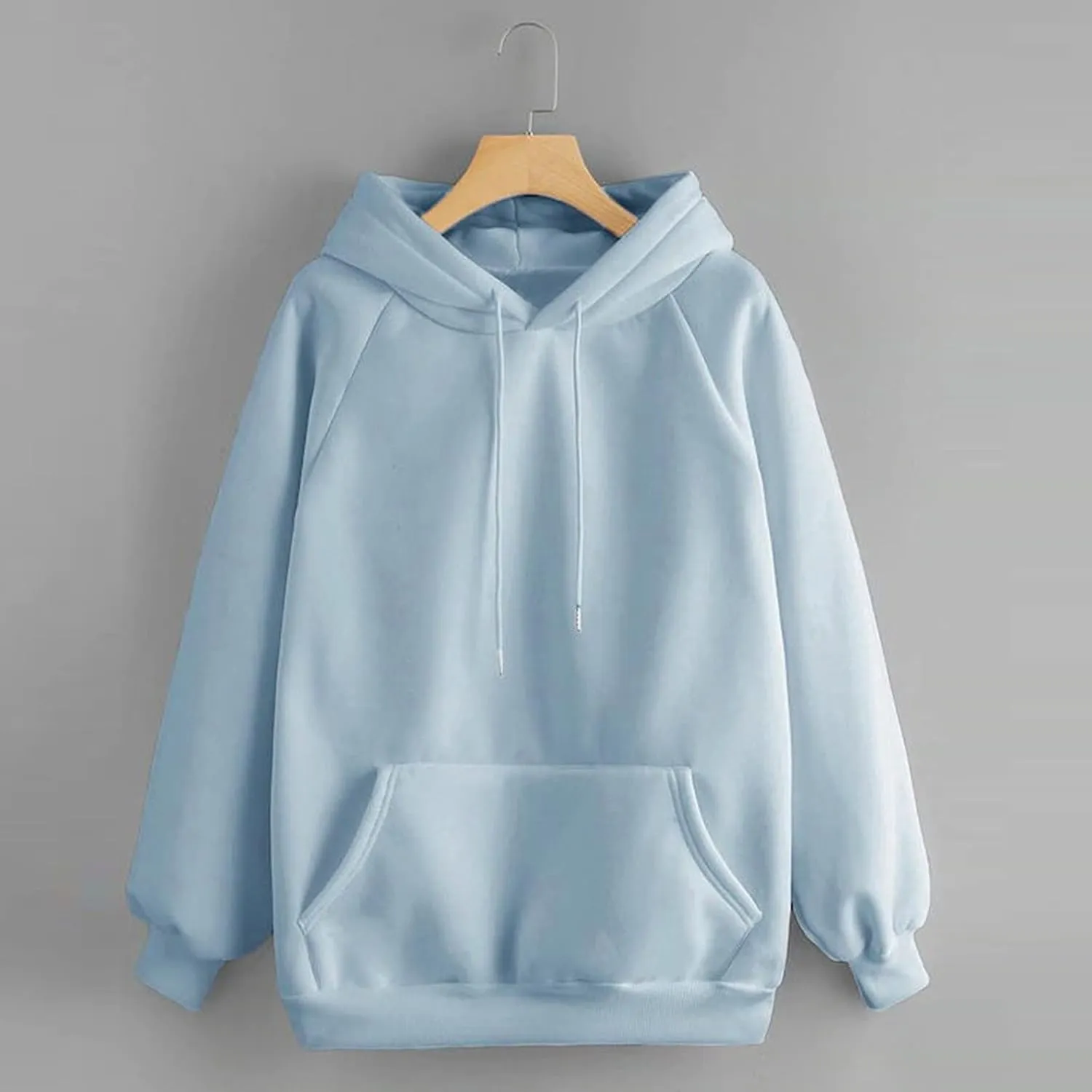 Lightweight Drawstring Hoodies for Women Fall Winter Solid Color Hooded Sweatshirt Oversized Long Sleeve Pullover Top
