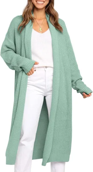 LILLUSORY Long Cardigan Sweaters for Women Fall Trendy Oversized Open Front Winter Coat