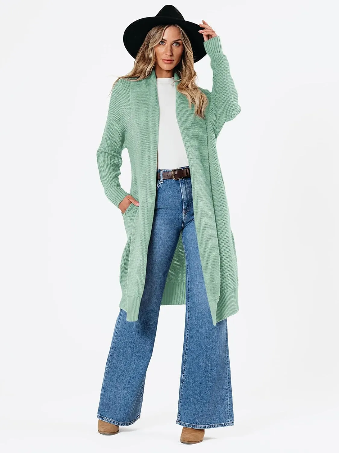 LILLUSORY Long Cardigan Sweaters for Women Fall Trendy Oversized Open Front Winter Coat