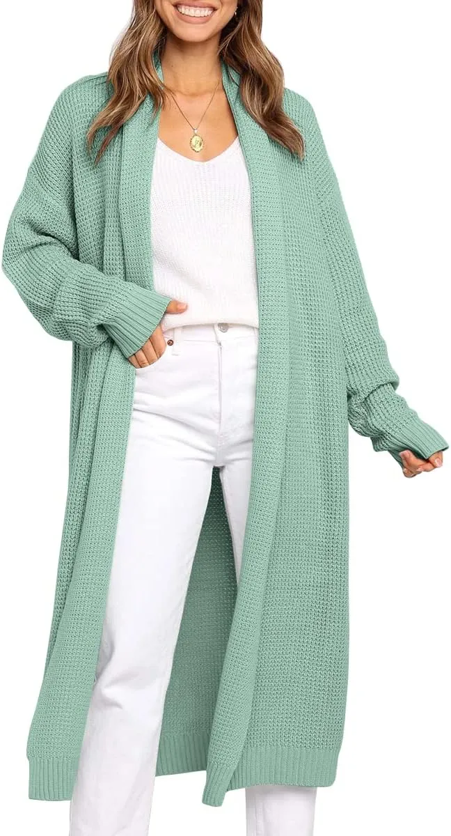 LILLUSORY Long Cardigan Sweaters for Women Fall Trendy Oversized Open Front Winter Coat