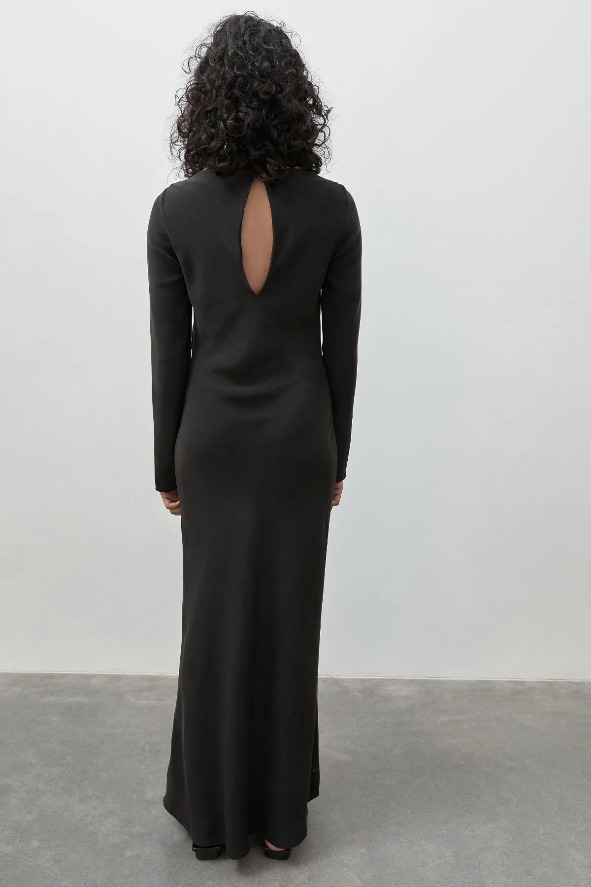 Long Sleeve Silk Dress