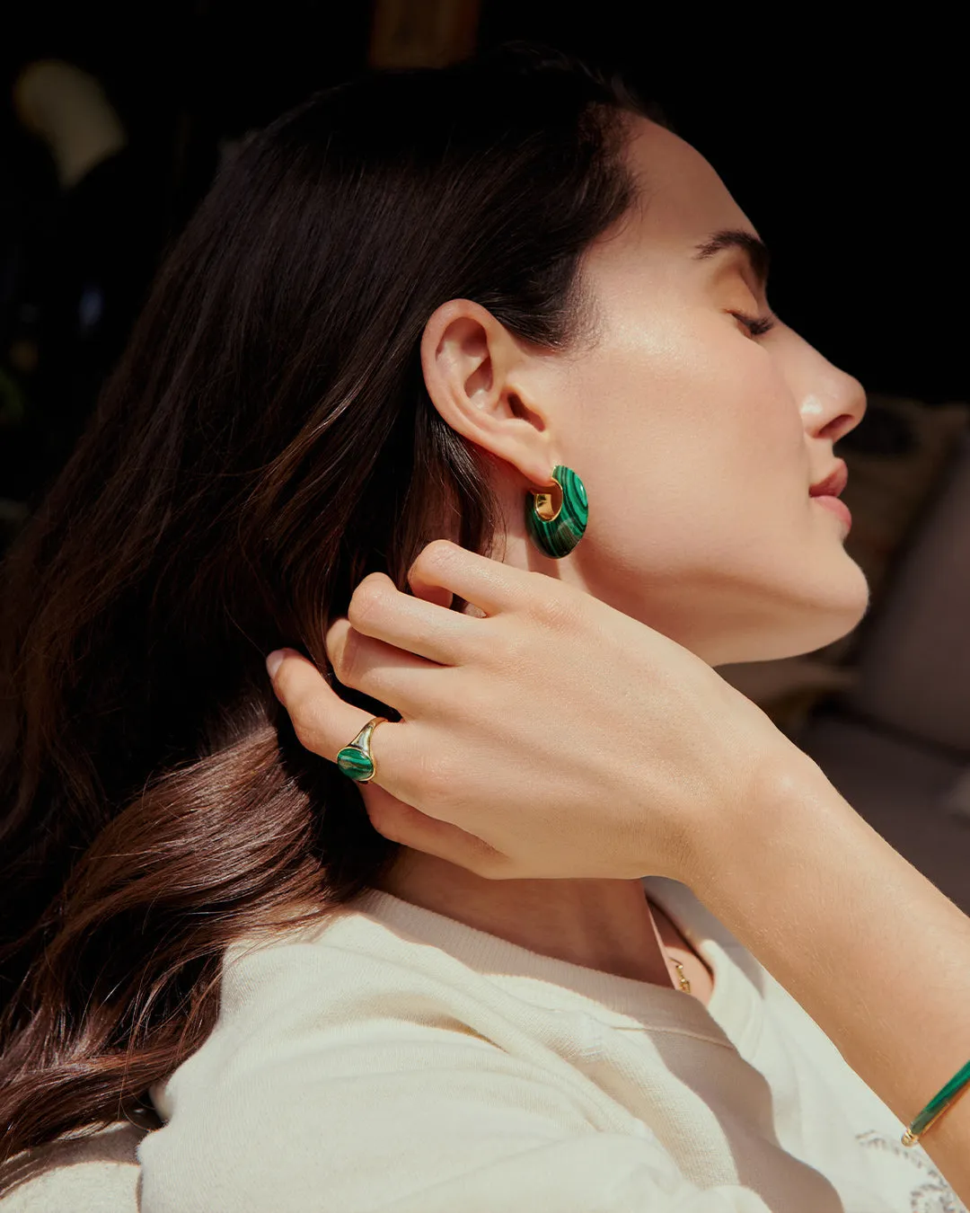 Lou Gemstone Ring - Malachite