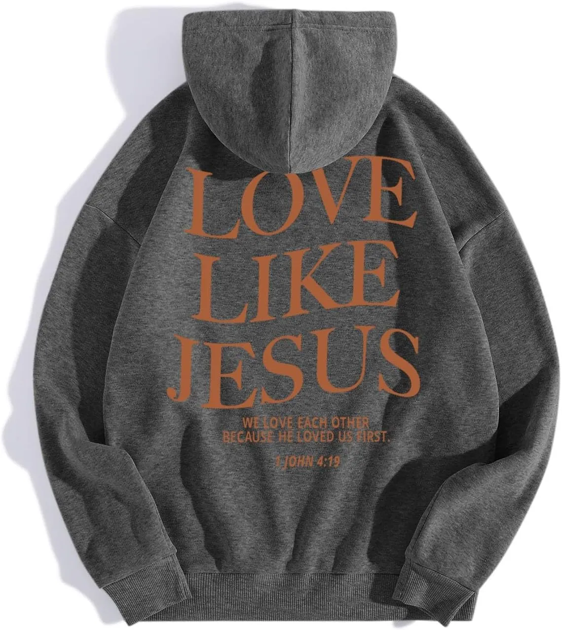 Love Like Jesus Graphic Christian Hoodies for Women Girls Bible Verse Oversized Long Sleeve Pocket Y2K Sweatshirt