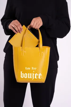 Low Key Boujee Bucket Tote Mustard