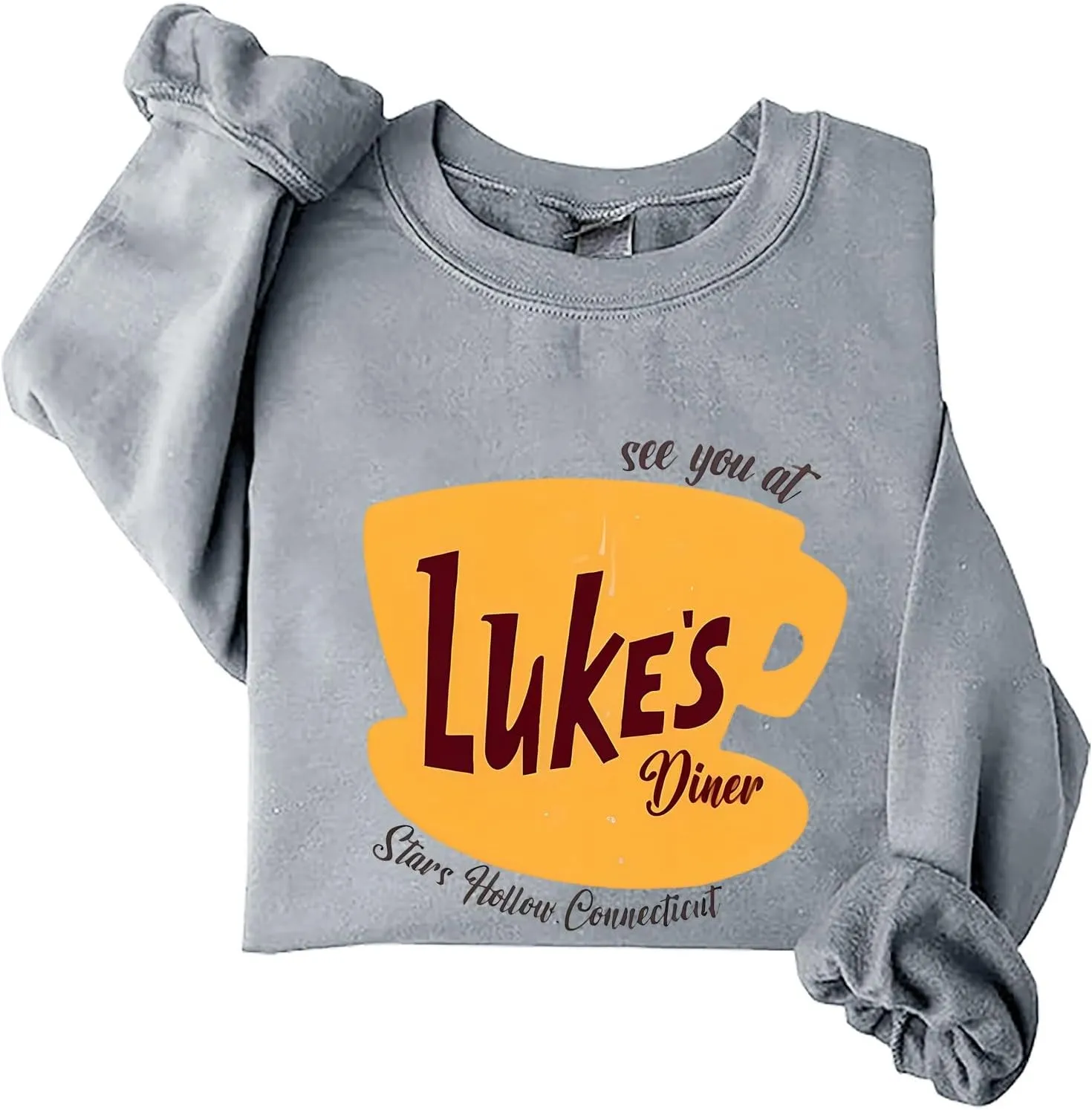 Luke's Diner Sweatshirts for WomenCrewneck Lukes Diner Graphic Long Sleeve Casual Pullover Preppy Girls Sweatshirt