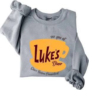 Luke's Diner Sweatshirts for WomenCrewneck Lukes Diner Graphic Long Sleeve Casual Pullover Preppy Girls Sweatshirt