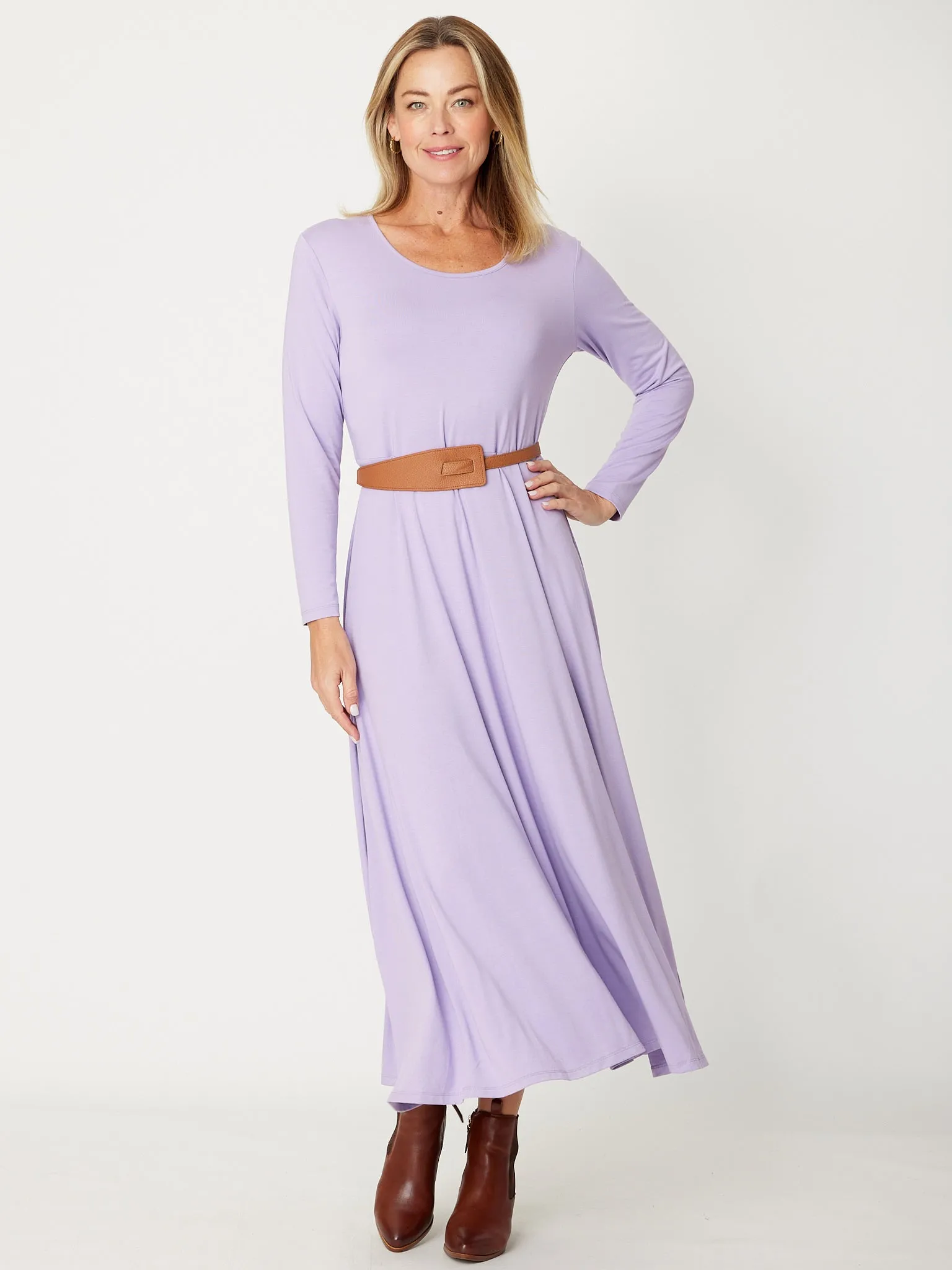 Lux Bamboo Swing Dress - Lavender- 31014