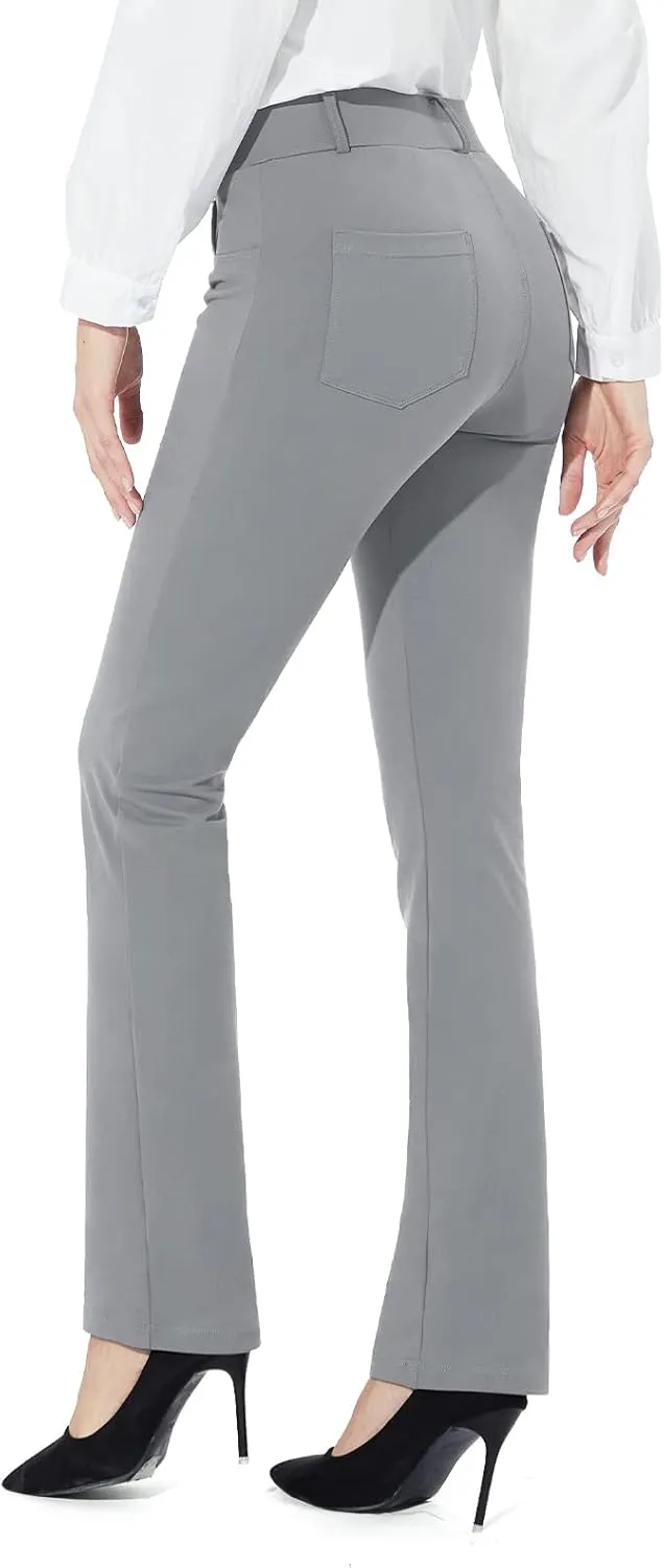 M MOTEEPI Yoga Dress Pants for Women 31''/29''/33'' High Waisted Pull on Work Pants Business Slacks