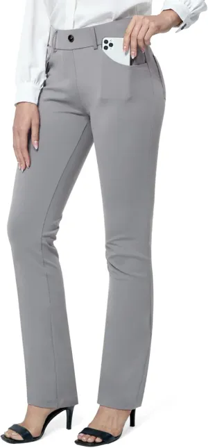 M MOTEEPI Yoga Dress Pants for Women 31''/29''/33'' High Waisted Pull on Work Pants Business Slacks
