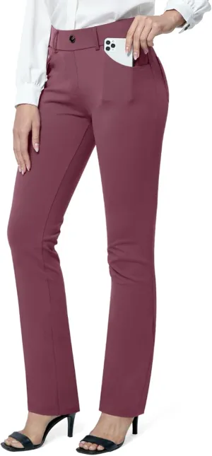 M MOTEEPI Yoga Dress Pants for Women 31''/29''/33'' High Waisted Pull on Work Pants Business Slacks