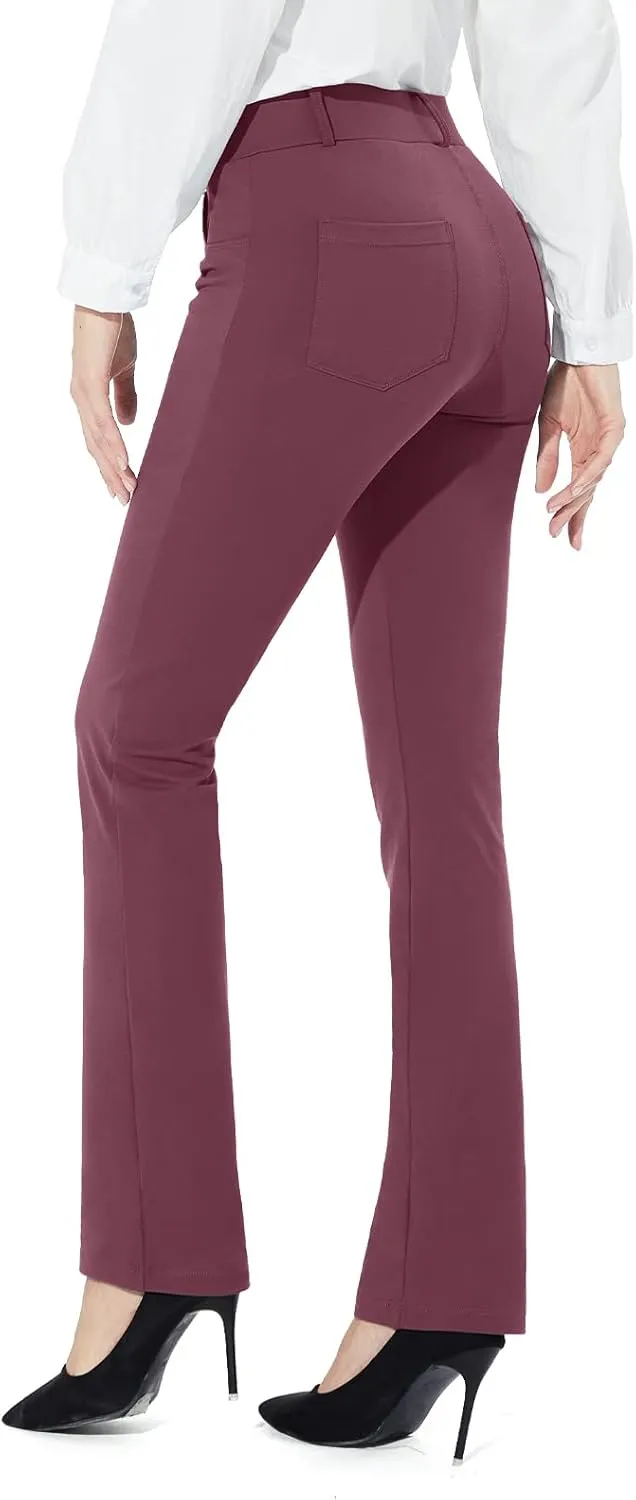 M MOTEEPI Yoga Dress Pants for Women 31''/29''/33'' High Waisted Pull on Work Pants Business Slacks