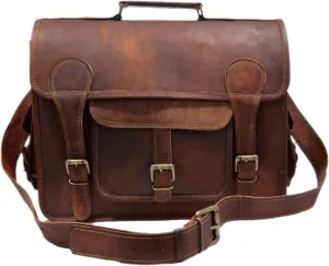Madosh Genuine Vintage Camera Genuine Leather Men's Shoulder Bag Brown DSLR SLR Lens Protection Crossbody Bag Meduim Carry All Bag Laptop Crossbody Bag Travel