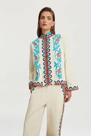 Maheswari Jacket in Ivory
