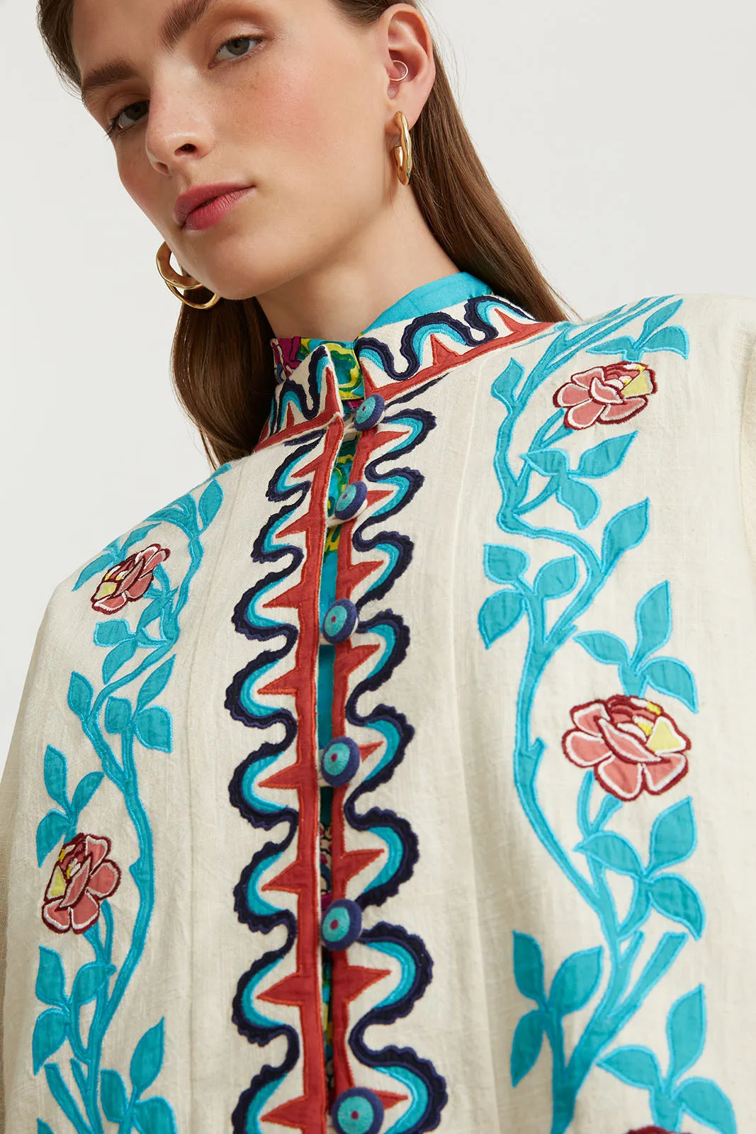 Maheswari Jacket in Ivory