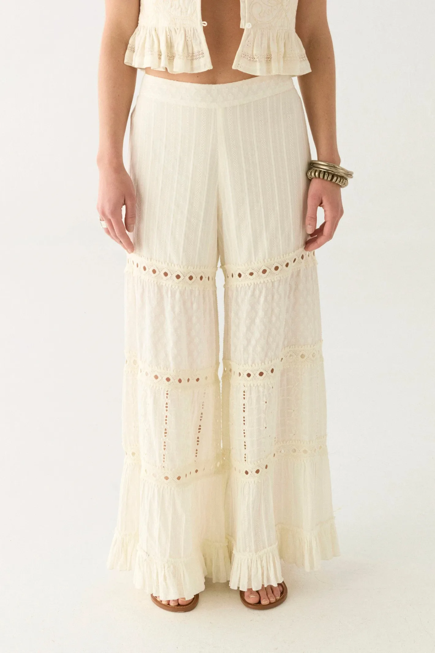 Maison Hotel Rumba Lace Mambo Pant in Caribbean Shell