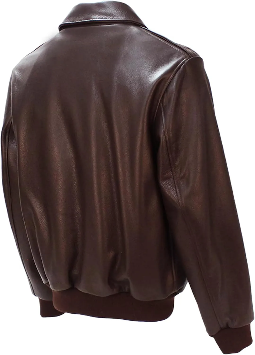 Mens A2 Bomber Leather Jacket - WW2 Air Force Pilot Military Brown Leather Bomber Jacket Men
